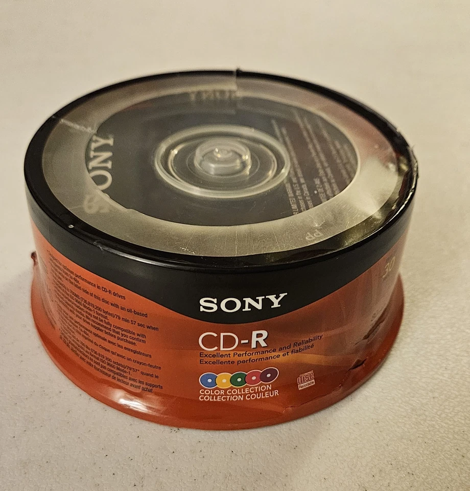 Sony 80 Min CD-R Music Compact Discs, Color Collection 30 Pack, New, Sealed - Image 2 of 4