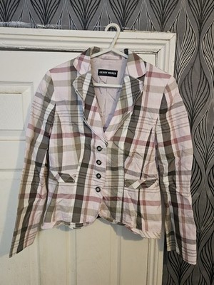 Gerry Weber Ladies Pink Smart Button Up Blazer Jacket Size Uk12 Eur38