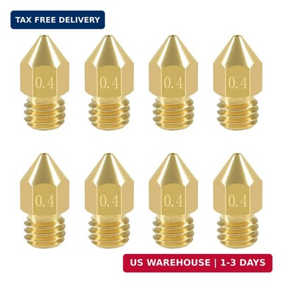 Aokin 8 Pcs 0.4mm MK8 Extruder Nozzles 3D Printer Nozzles for Creality Ender 3/3