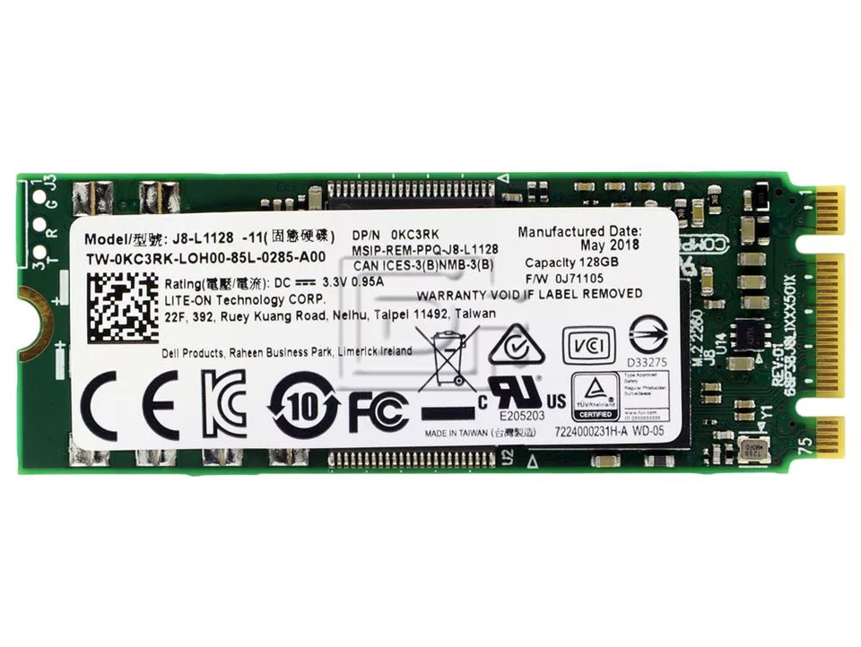 Liteon J8-L1128-11 / 0KC3RK 128GB M.2 2260 B+M SATA SSD - Image 2 of 3
