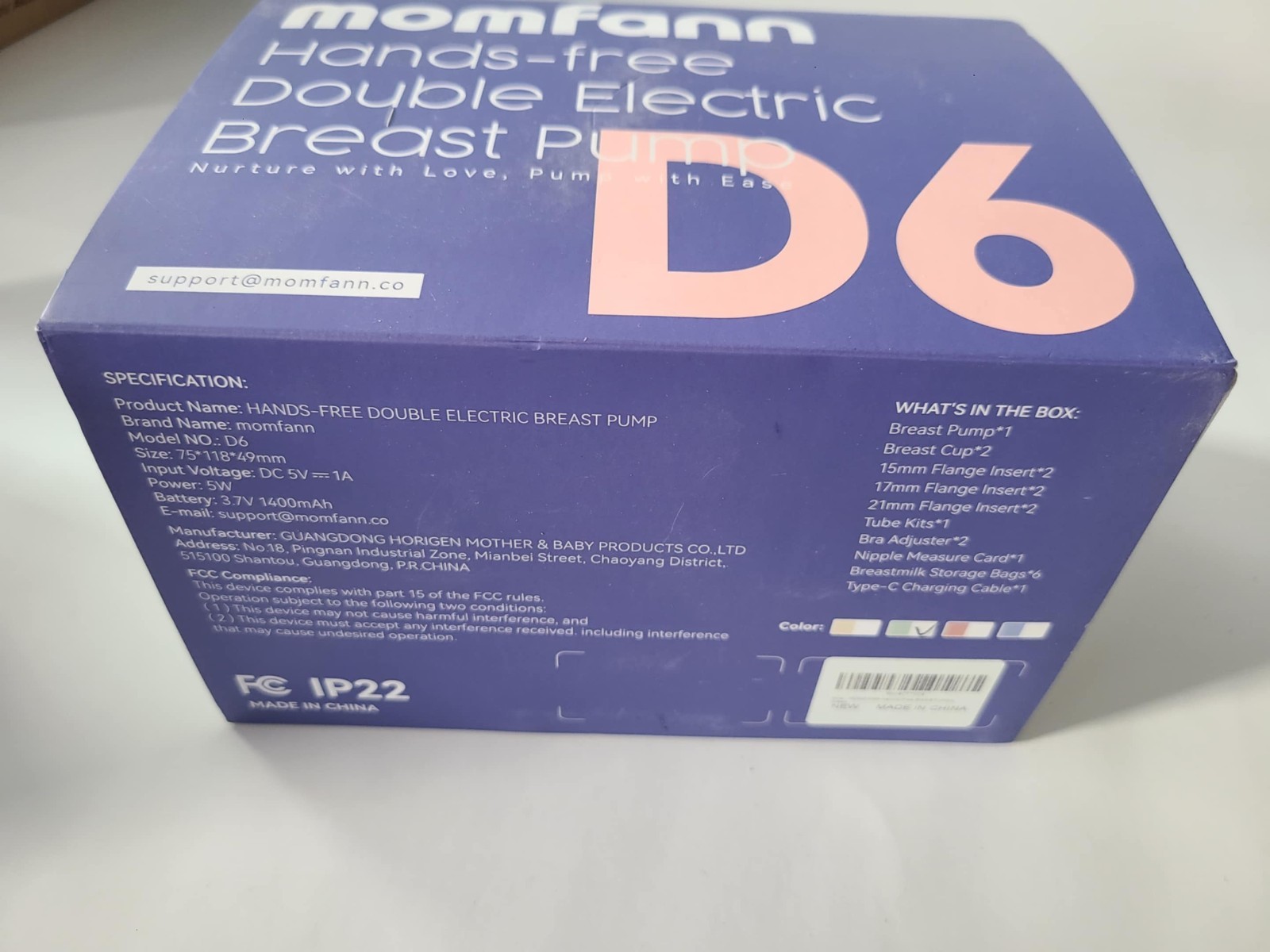 MOMFANN Hands-Free Double Electric Breast Pump D6  Sealed