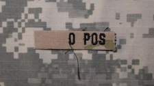 RARE US Army O POS (Positive) Blood Type Helmet Band ID Sew-on OCP Multicam