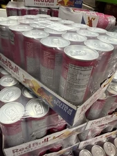 (24 Pack) Red Bull Canada Edition White Peach Energy Drink with Vitamins, 12 Oz