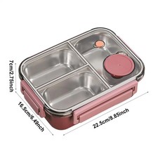 Edelstahl Lunchbox Kind Erwachsene Mehrzweck 3-F&auml;cher gro&szlig;e Kapazit&auml;t