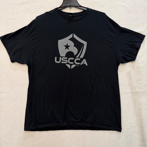 USCCA Men's 2XL Gildan Black T-Shirt Eagle & Shield Logo US Concealed Carry Asso