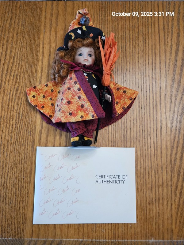 Marie Osmond Halloween Bru Hilda Porcelain Doll In Box With COA