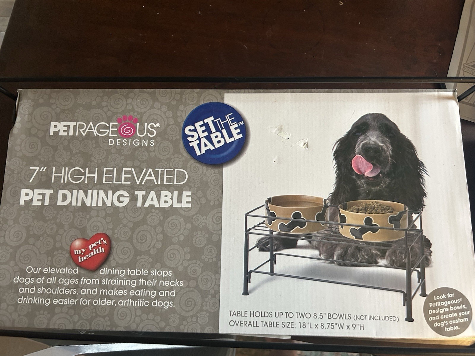 Petrageous Designs 7" High Elevated Pet Dining Table For Old