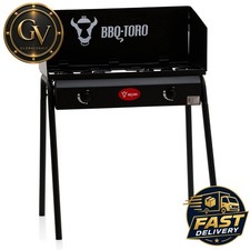 BBQ-Toro Gasgrill Tisch 2 Brenner Gusseisen 1...
