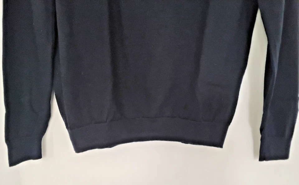 Polo BOGGI Lana Merino Azul Marino Italiano Tejido Extra Fino Talla Med 51 cm Foto 2 de 4