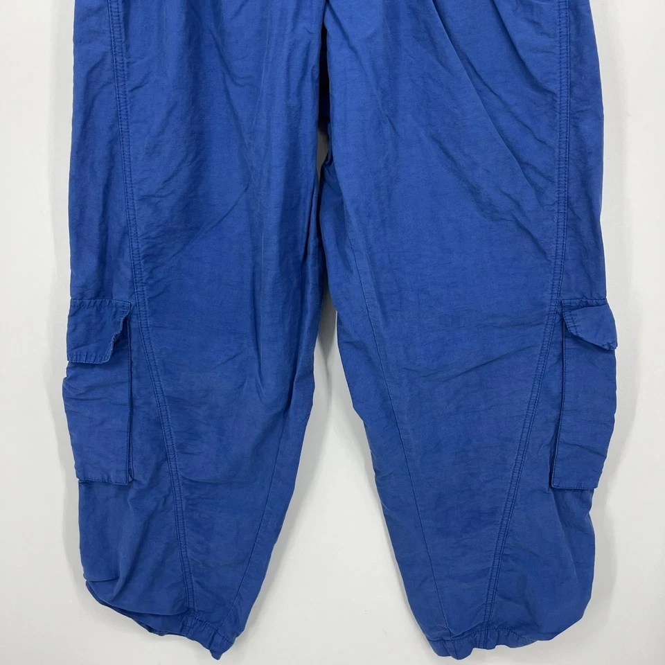 FP Movement Cargo Pants Women's Size L Blue Baggy Pockets Free People Wide Leg - Image 3 of 4