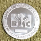 Republic Metals Corporation RMC 1 Troy oz .999 Fine Silver Round, Bullion
