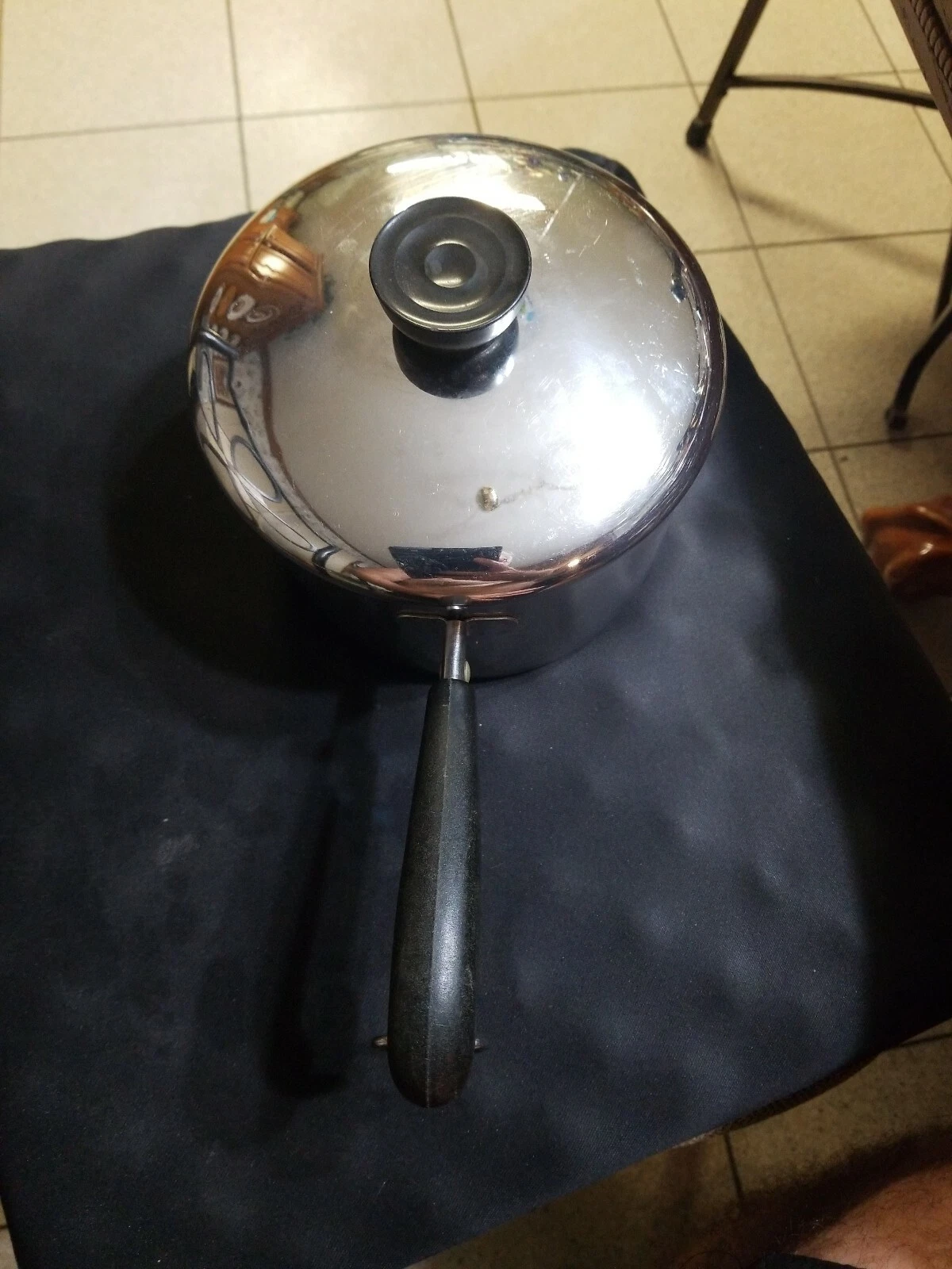 1981 Revere Ware Pot w Lid Clinton IL Stainless Steel Copper 2 Qt Sauce Pan