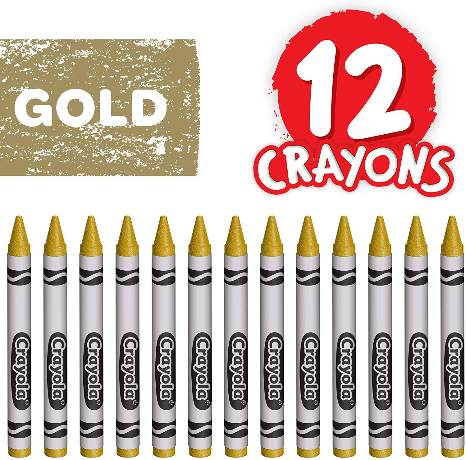 Crayola Bulk Crayons, Gold, 12 Count, Water Proof Double paper wrapped