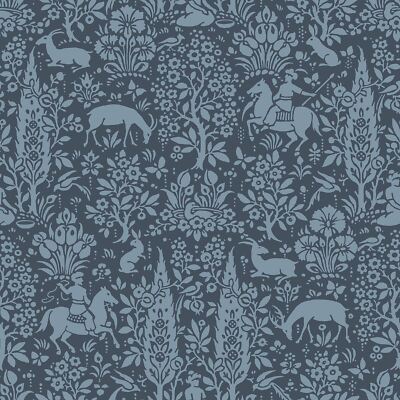 Wald Floral Tiermotiv Tapete Blumen Hasen Liebe Stilvoll Feature Wand
