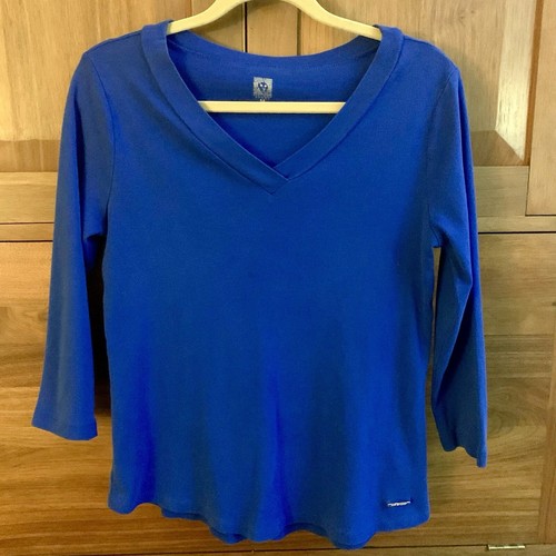 Anne Klein Women’s T- shirt. Blue. Size: Medium. 3/4 Sleeves. Ships Fast!