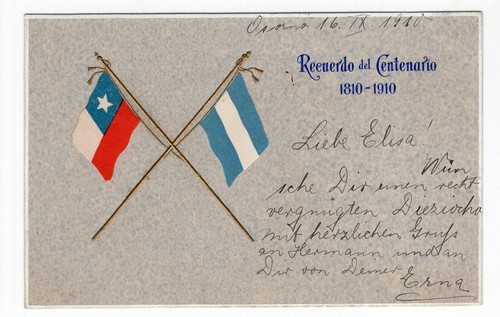 CHILE Argentina Patriotic 1810-1910 Centenary Independance Recuerdo Centenario