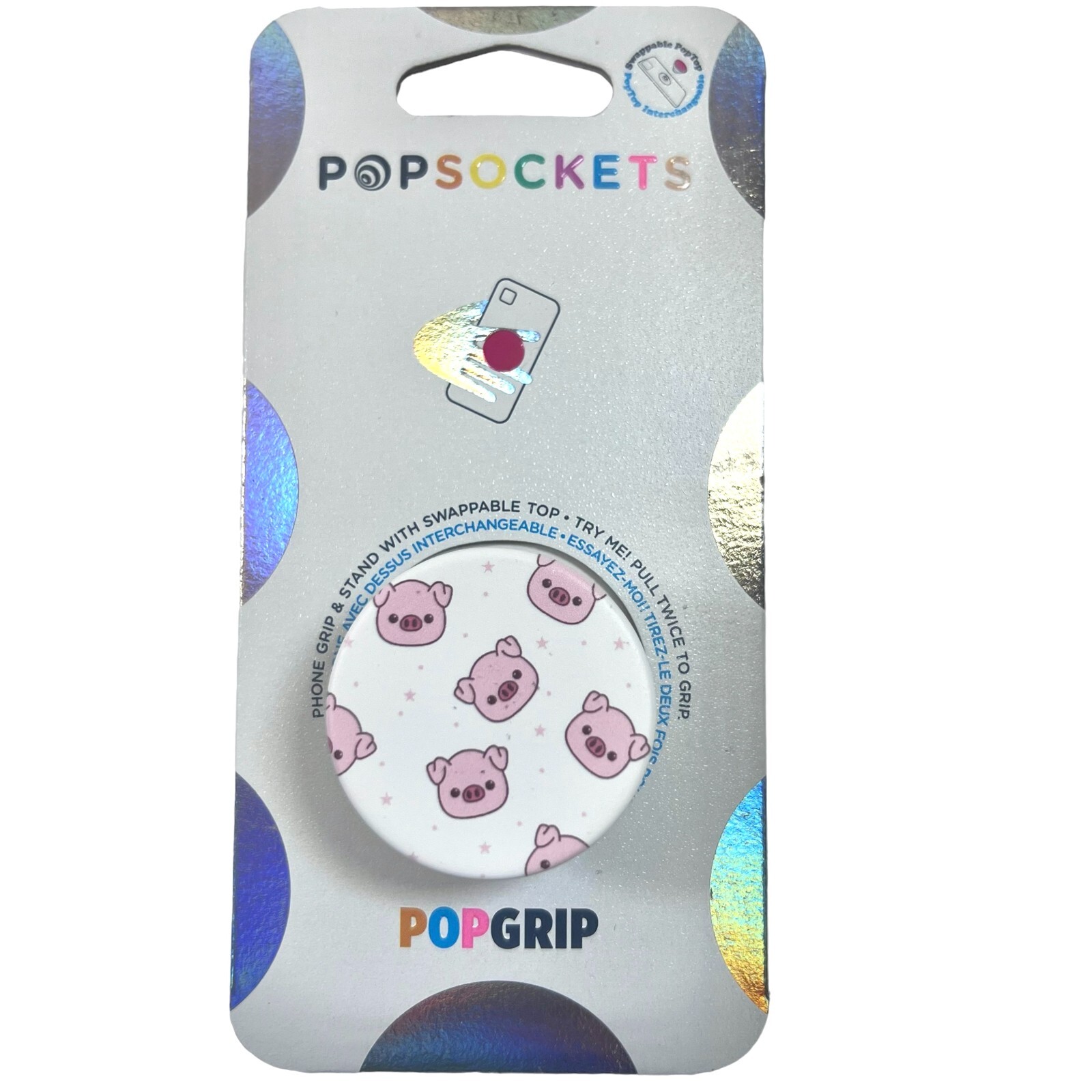 PopSockets Oinklettes Pigs Pig Heads Pink PopSocket Phone Grip Stand