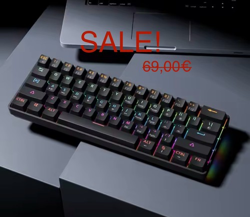 Mechanische Gaming-Tastatur mit LEDs von MUCAI Englisches Layout NEU