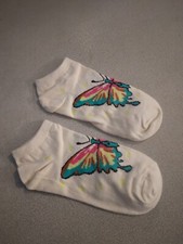 Cream color Ankle Socks with Multi color Butterfly 275148