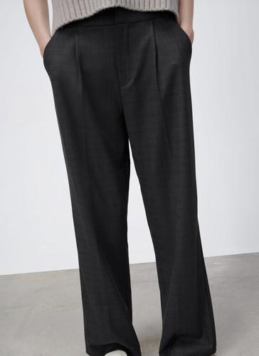 ZARA FULL LENGTH WIDE-LEG TROUSERS SIZE 