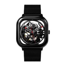 CIGA Design Hollow Automatico Scheletrato Nero Quadrato Acciaio Orologio Uomo