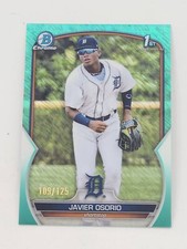 2023 Bowman #BCP-4 Javier Osorio Chrome Prospects Aqua Shimmer Refractor /125