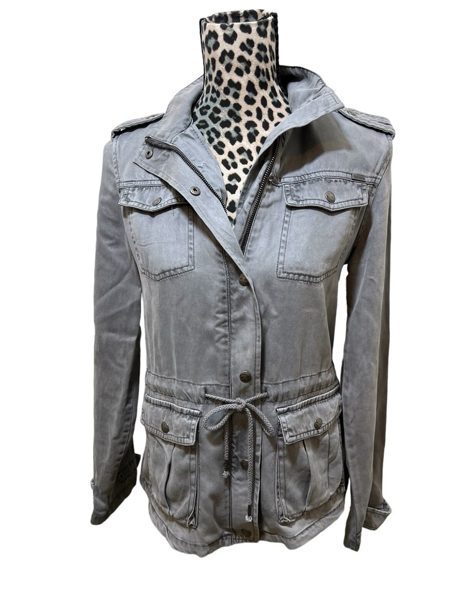New See Info Max Jeans Military Style Jacket SZ M Zip & Snap New See Info Max Jeans Military Style Jacket SZ M Zip & Snap