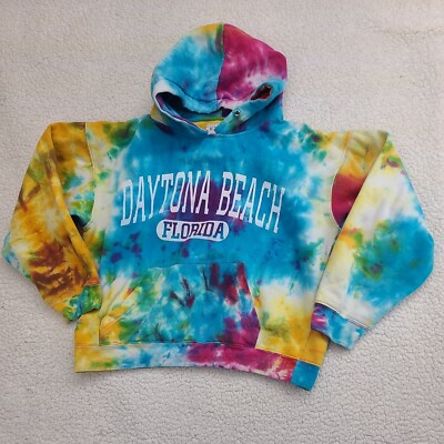 Daytona Beach Hoodie Adult Small Tie Dye Sweatshirt Exist Comfort Pocket