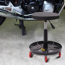 Adjustable Rolling Garage Stool Mechanic Work Shop Seat w/ 5 Caster 300LBS USA