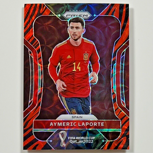2022 Prizm World Cup #218 AYMERIC LAPORTE Tiger Stripe Choice Prizm SSP - Spain - Picture 1 of 5