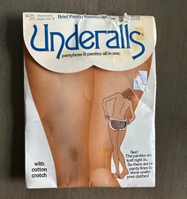 Vintage UNDERALLS PANTYHOSE  PANTIES IN ONE Nude Size QUEEN 310X NOS 1981