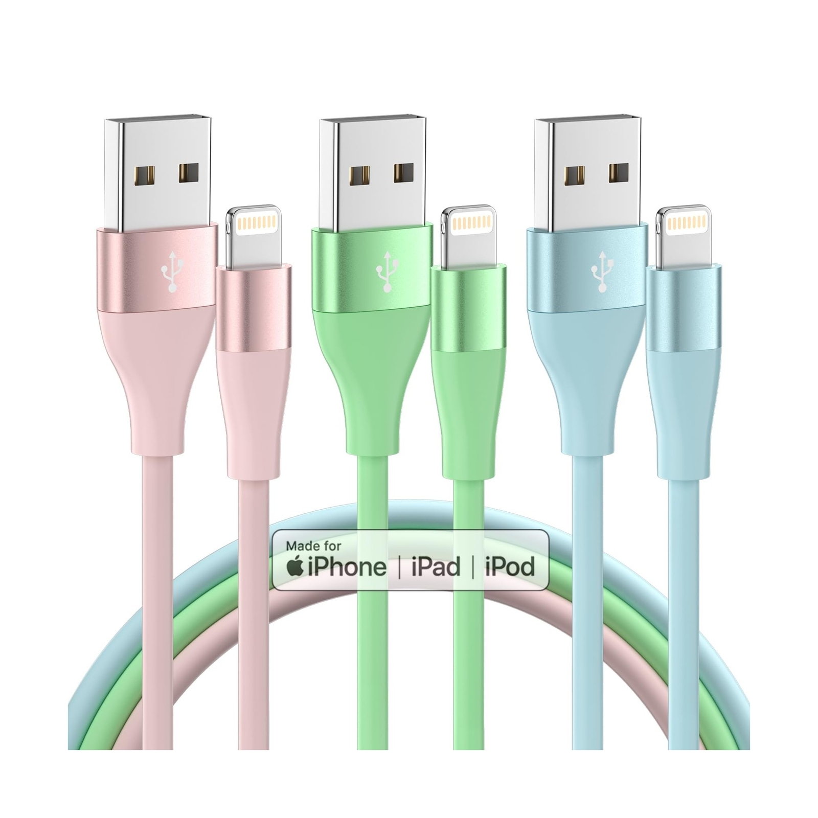 iPhone Charger 3Pack 10 FT Apple MFi Certified Lightning Cable Fast Charging ...-image