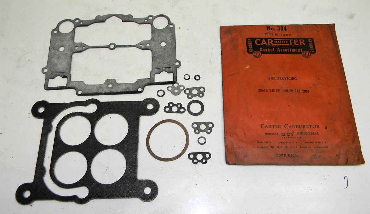 NOS Carburetor Gasket Kit, No. 304, 1179530, 1957 1958 1959 Buick