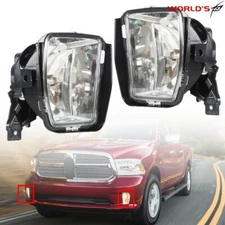 For Dodge RAM 1500 2013-2018 Bumper Fog Lights Lamps w/ Bulbs LH And RH Clear