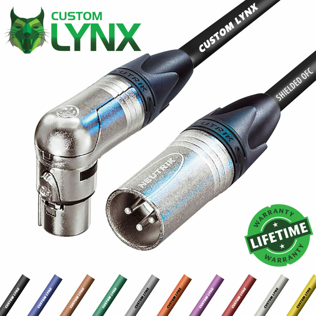 Neutrik Angled Female XLR to Male XLR CablePowered/Active Speaker Lead