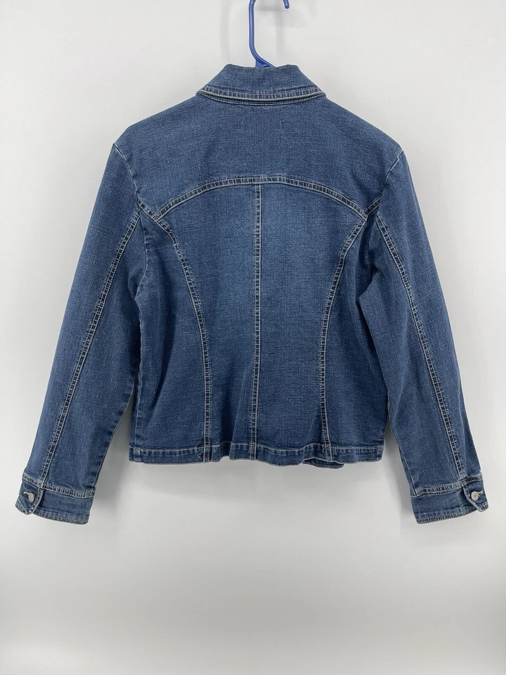 Chaqueta vaquera Live A Little vintage años 90 para mujer talla grande azul denim envío rápido Foto 2 de 4