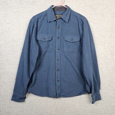 Grizzly Mountain Men's Blue Button up Cotton Flannel Shirt Size M