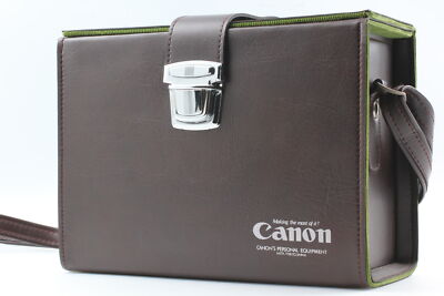 [Near MINT] CANON Genuine Vintage Brown Leather Bag Case approx.27x20x12cm JAPAN