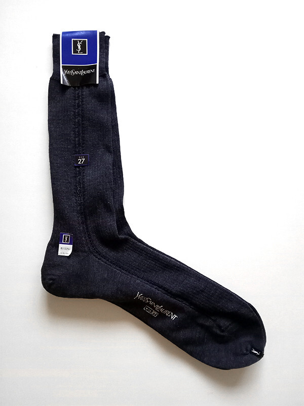 RARO Vintage Yves Saint Laurent Lana Vestito Calzini Uomo Taglia 9 (27) Nuovo con etichette Giappone Vintage