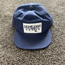 Deep Eddy Vodka Navy Blue Basebal lHat Cap Adjustable Strap Dive In Austin TX 