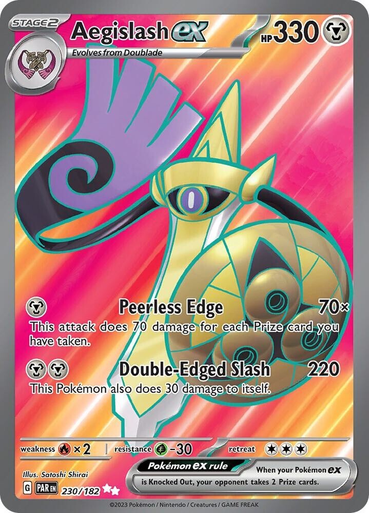 Pokémon Near Mint Scarlet & Violet Paradox Rift Aegislash ex 230/182 English