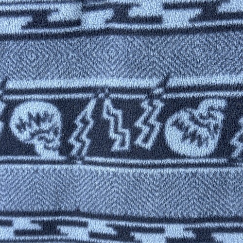 Old Navy Boy's Mock Neck 1/4 Zip Skull Lightning Bolt Black Blue Fleece Medium 8 - Picture 2 of 9