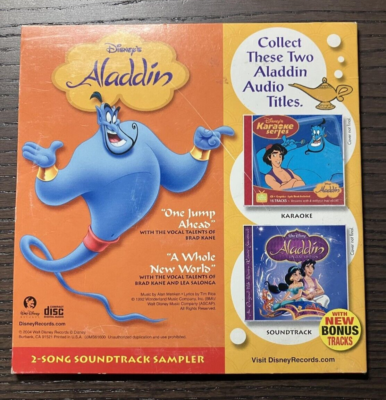 Brad Kane, Lea Salonga – Aladdin 2-Song Soundtrack Sampler - 2004
