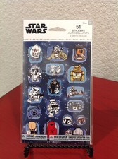 STAR WARS Sticker Set 3 Sheets 51 Stickers Disney NEW/SEALED NICE 