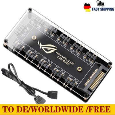 10 Ports RGB Fan HUB PC Desktop SATA Power 5V 3PIN ARGB Extension Splitter