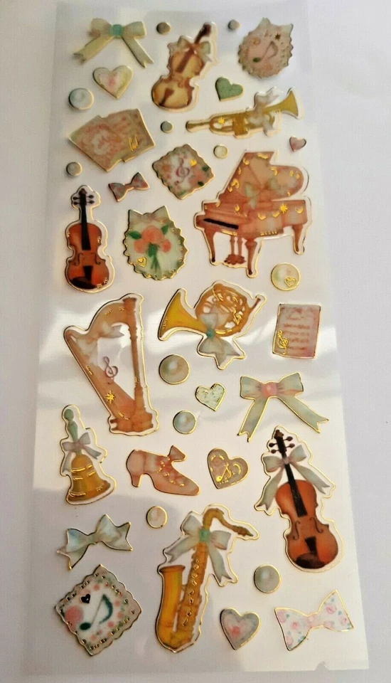I love music, PVC Stickers, 1 Sheet per packet, Golden Stickers - image 2 of 4