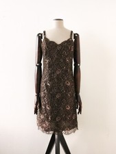 Gianni Versace Fall 1996 Bronze Lace Mini Dress