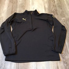 Puma 1/4 Zip Pullover Activewear Top Youth Size Large Black