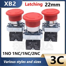 22mm Red Mushroom Head E-STOP Switch Emergency Stop Push Button Switch NO NC XB2