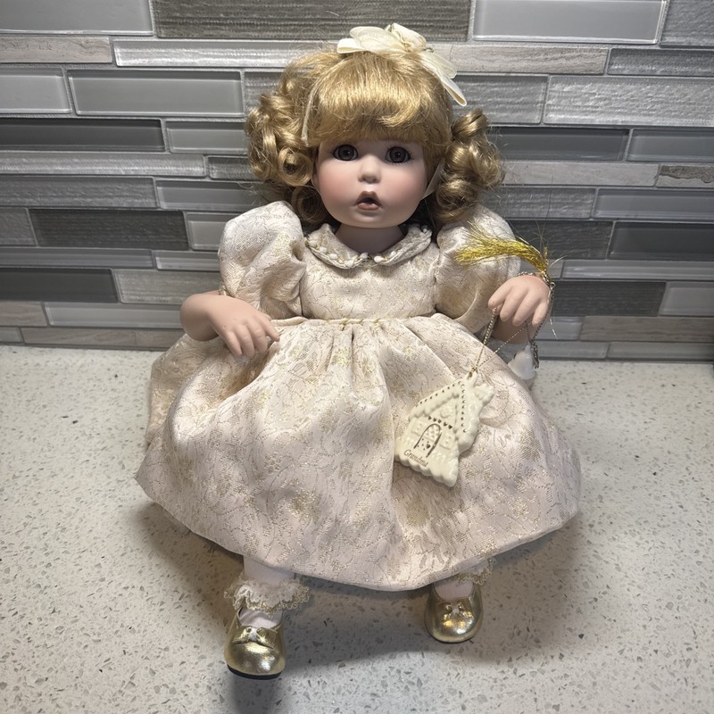 Vintage Marie Osmond Happy Holiday Lenox Grandma Ornament Porcelain Baby Doll